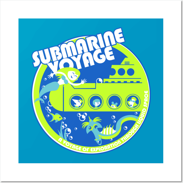 Submarine Voyage (neon colors) Wall Art by brodiehbrockie